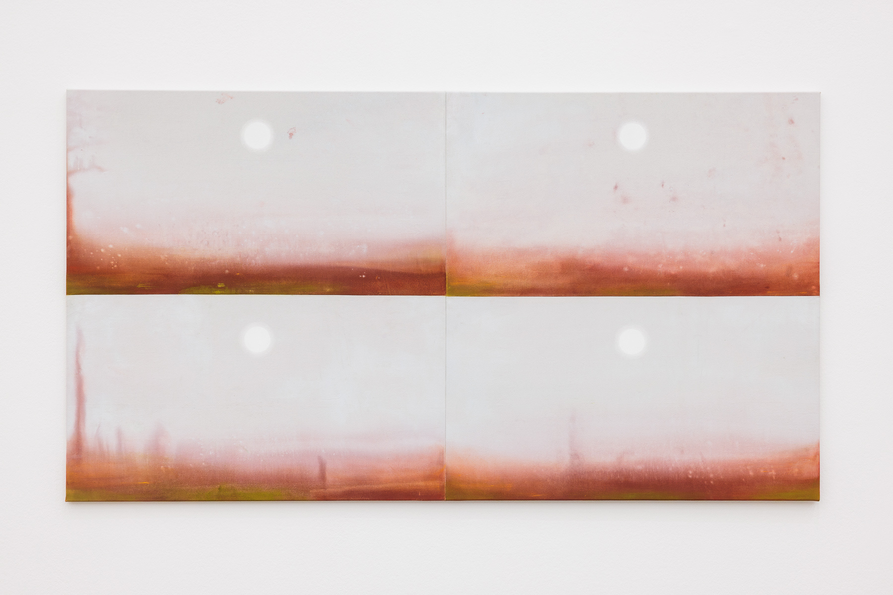 Katharina Schilling — Showings, pigment and oil on canvas, 210&thinsp;×&thinsp;220 cm, 2026
